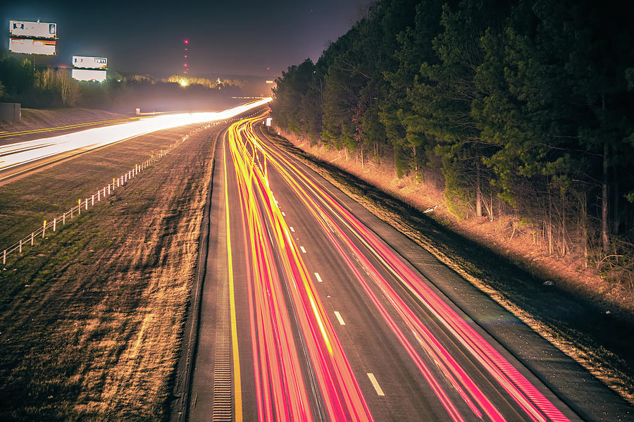 Super Highway With High Volume Of Cars At Night Photograph by Alex Grichenko