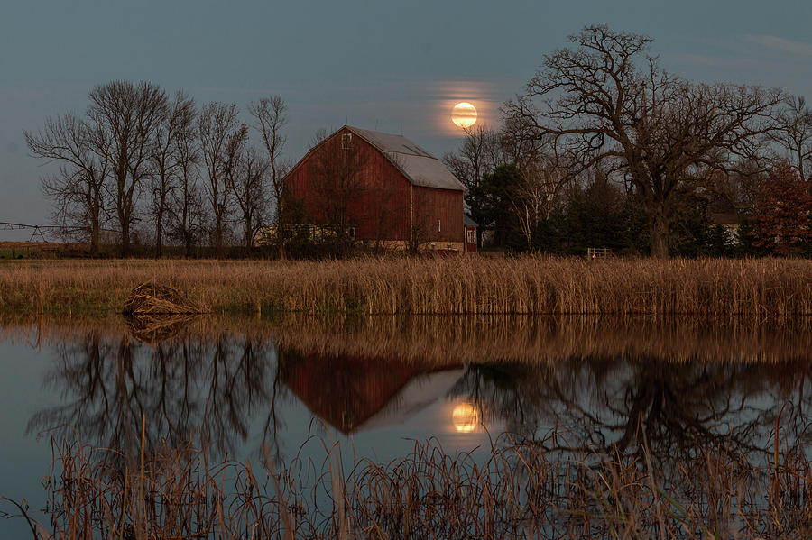Super Moon and Barn Series #2 Photograph by Patti Deters