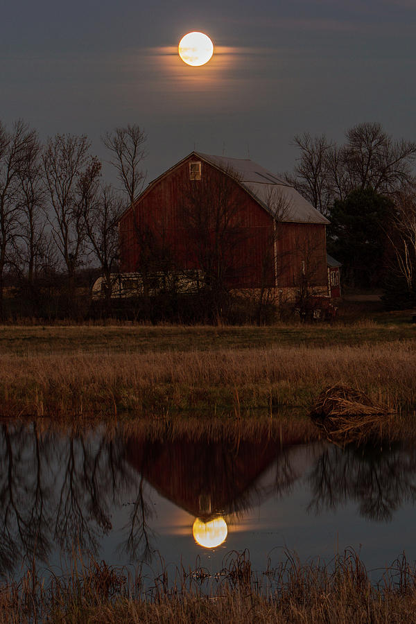 Super Moon and Barn Series #3 Photograph by Patti Deters