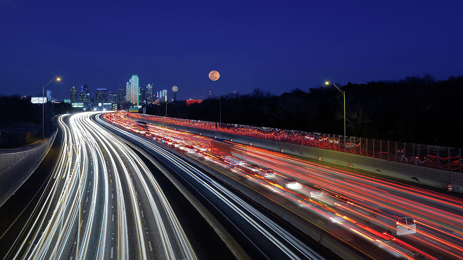 Super Moon and Dallas Texas Skyline by Robert Bellomy Super Moon and Dallas Texas Skyline by Robert Bellomy