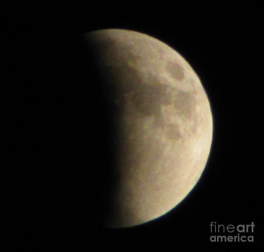 Super Moon Lunar Eclipse Halfway Photograph