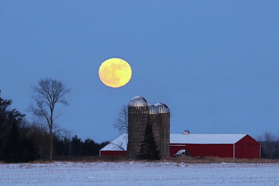 Super Moon On Farm Photograph by Brook Burling