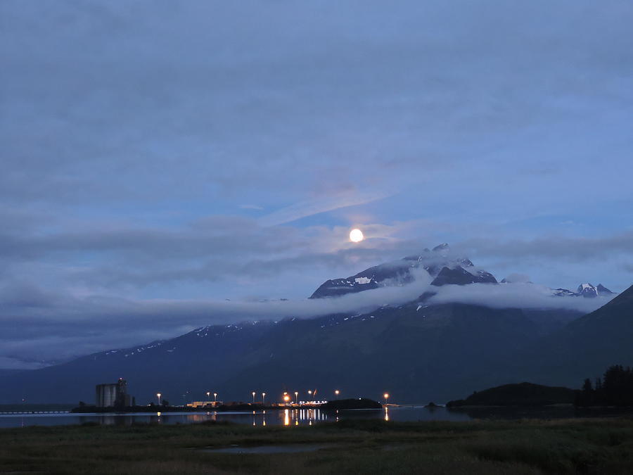 Moon Photograph - Super Moon Over Valdez, Alaska by Denise Hoff Moon Photograph - Super Moon Over Valdez, Alaska by Denise Hoff