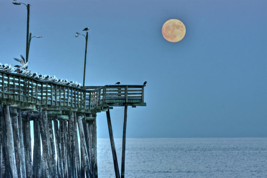 Super Moon over Virginia Beach Photograph by Don Mercer