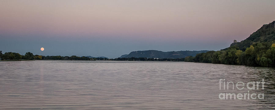 Super Moon-rise with Sugarloaf Winona Photograph by Kari Yearous