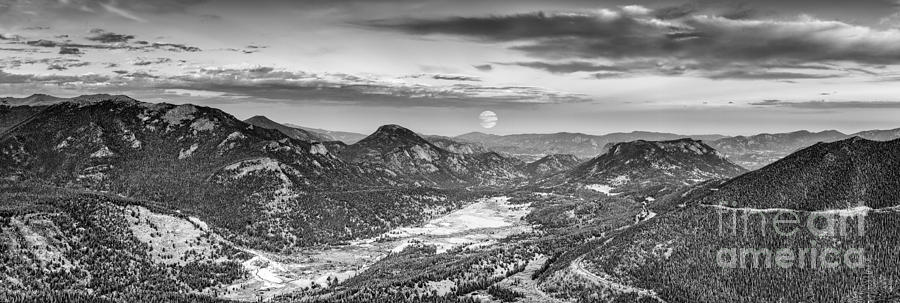 Super Moon Rising from Rainbow Curve Overlook - Trail Ridge Road Rocky Mountain National Park  Photograph by Silvio Ligutti