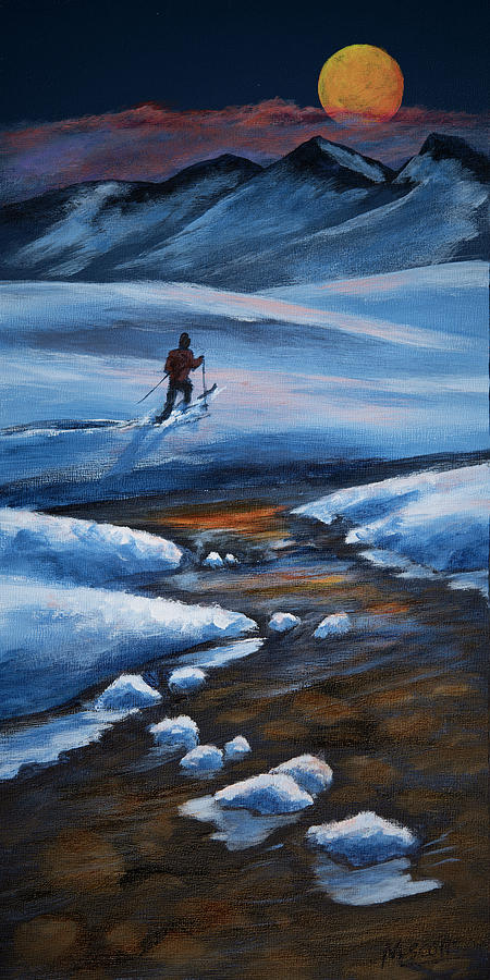 Super Moon Winter Adventure 8 Painting by Michael Scott