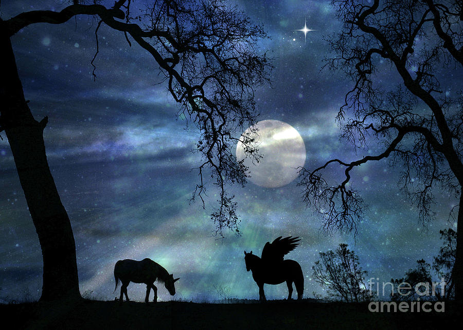 Super Moon With Unicorn And Pegasus Photograph By Stephanie Laird