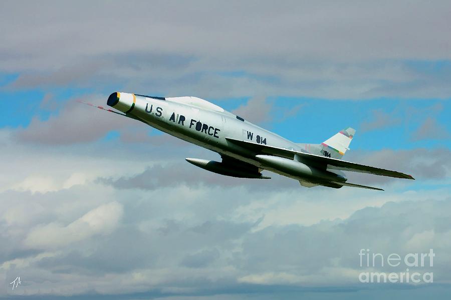 Super Sabre North American F-100  Digital Art by Tommy Anderson