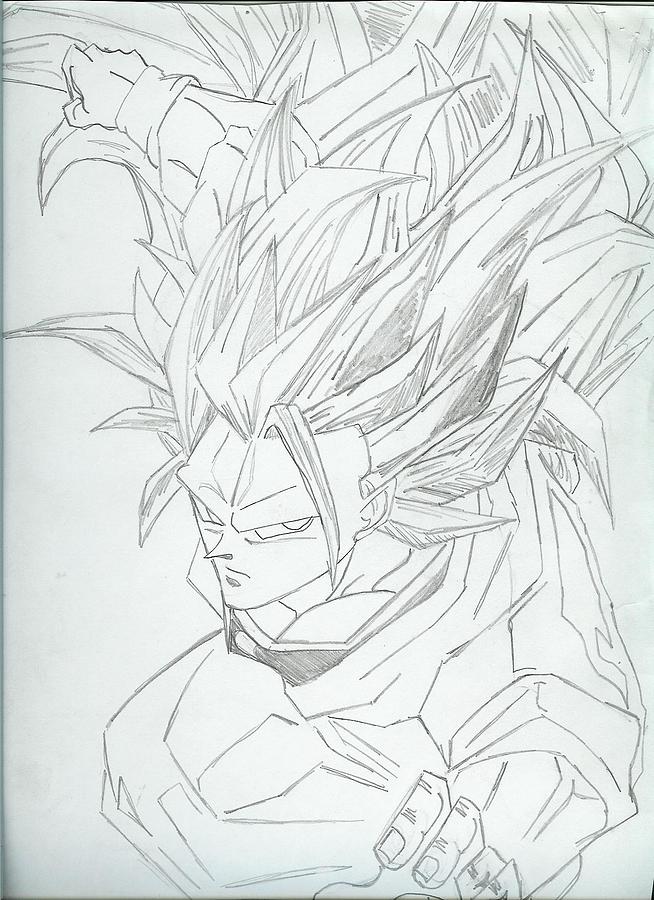 Super Saiyan Drawing by Stephen Cottingham | Fine Art America