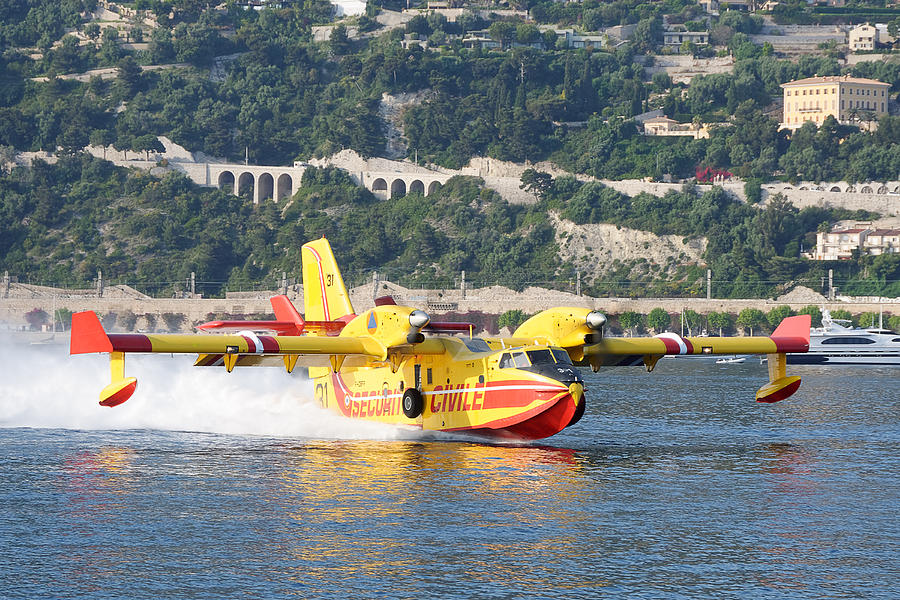 Super Scooper -- Firefighting Water Bomber in Villefranche-sur-Mer, France Photograph by Darin Volpe