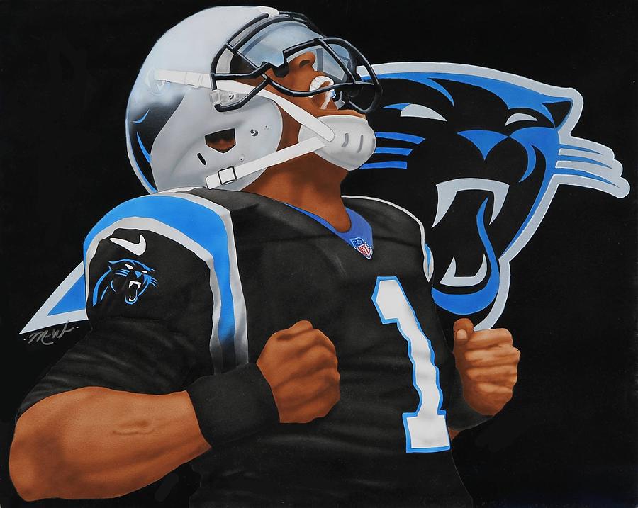 Carolina Panthers CAM NEWTON SUPERMAN Poster Photo Painting on CANVAS Wall  Art