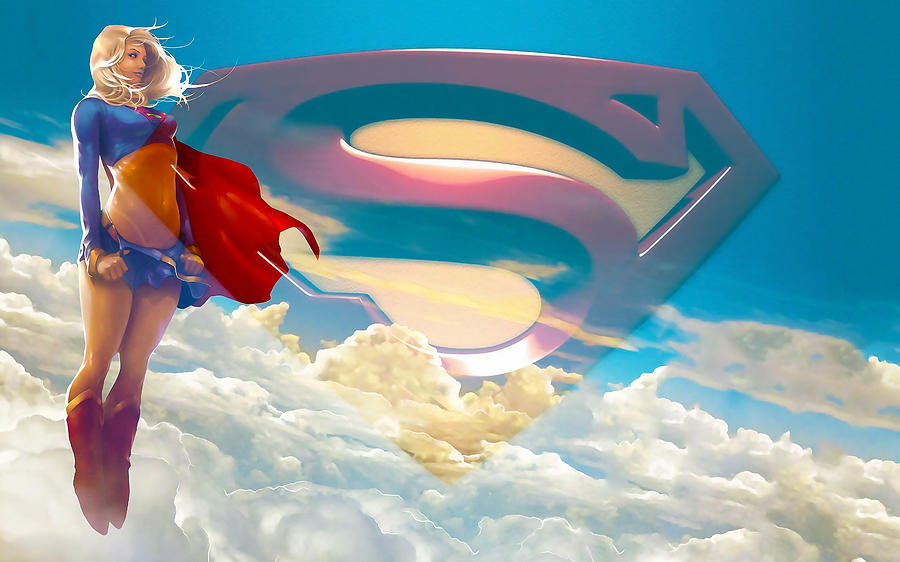 Superhero Mixed Media - Supergirl Art by Marvin Blaine