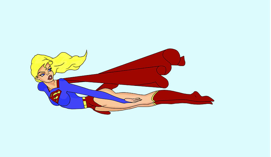 Supergirl Painting - Supergirl On A Cruz by Lynn Rider Supergirl Painting - Supergirl On A Cruz by Lynn Rider