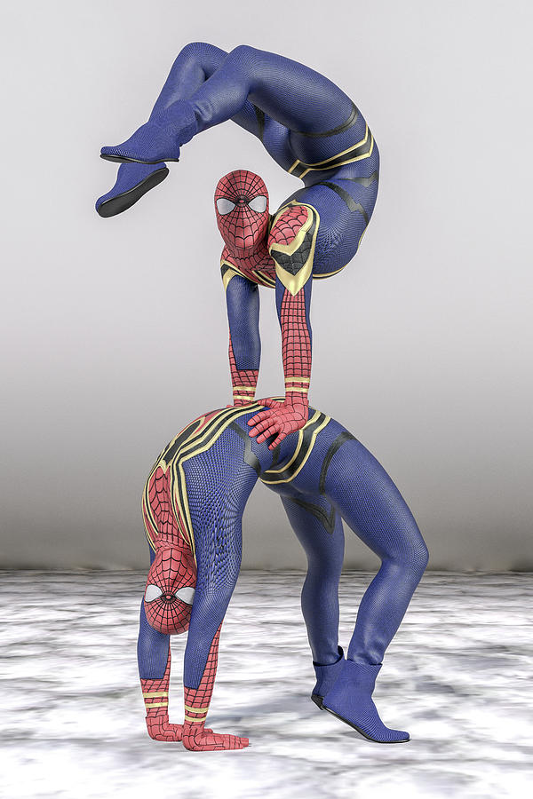 Superhero Acroyoga Pose One Digital Art