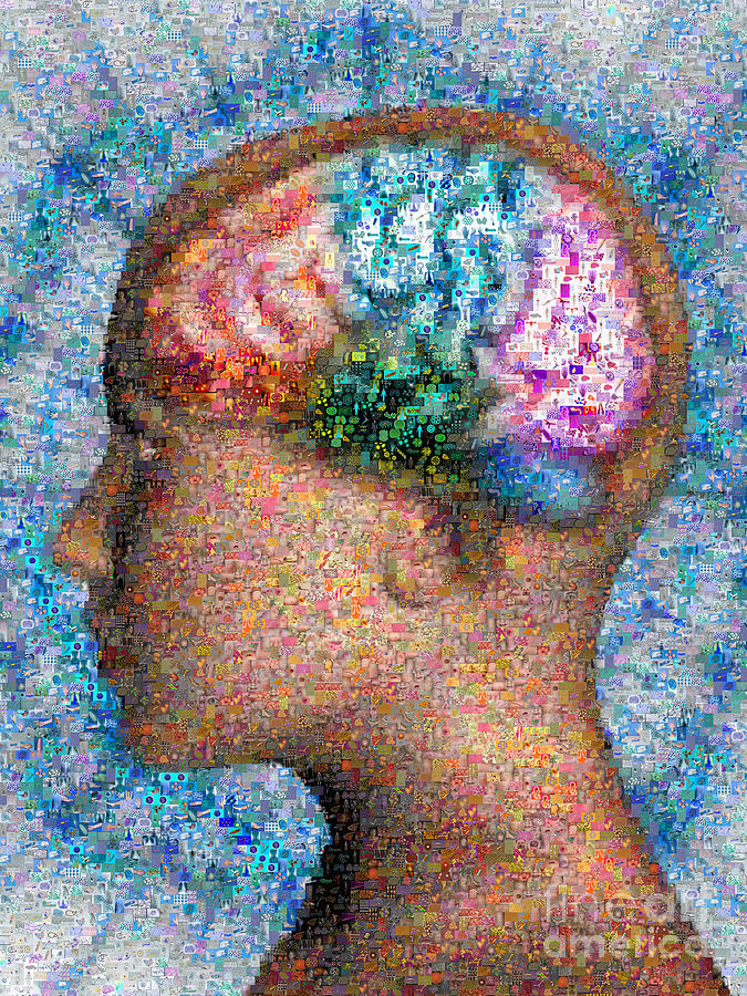 Mosaic Photograph - Superimposed Brain Mosaic by Scott Camazine AndreaMosaic