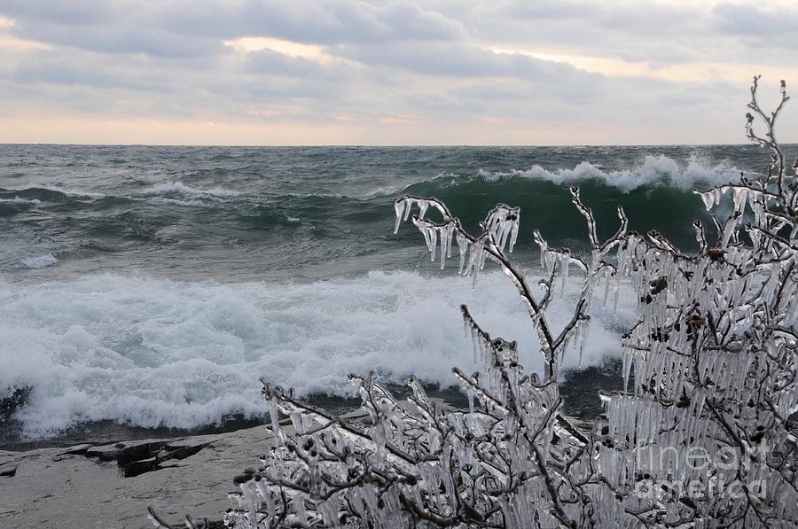 Superior January Waves Photograph by Sandra Updyke