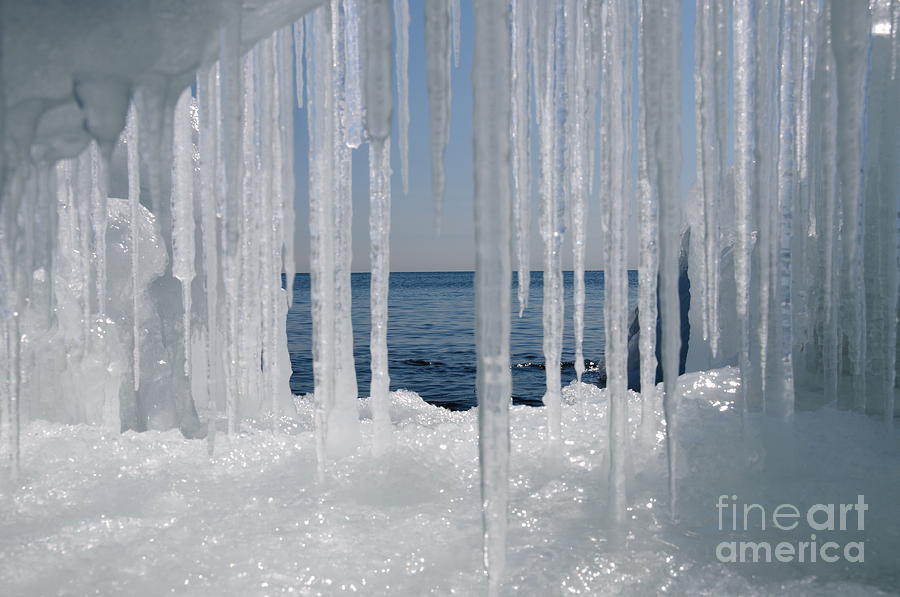 Superior March Icicles Photograph by Sandra Updyke