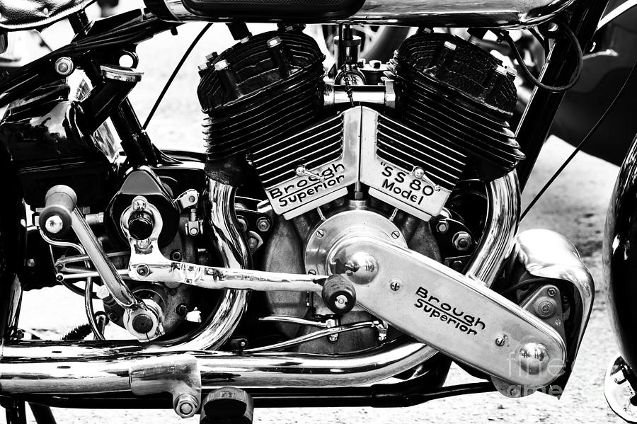 Superior SS80 Engine Monochrome Photograph by Tim Gainey