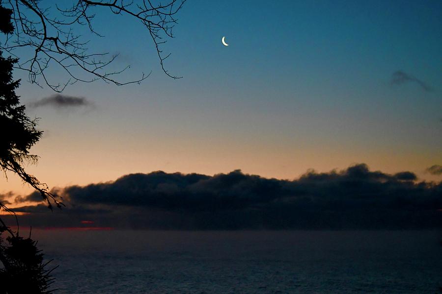 Superior Sunrise with Moon Photograph by Hella Buchheim