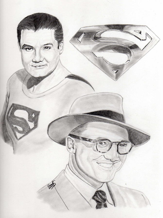 Superman and Clark Kent Drawing by Steve Ramer Pixels
