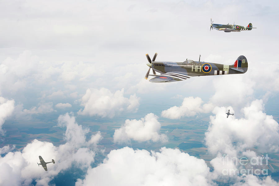 Supermarine Spitfire Airplanes Flying In The Sky Photograph by Lee Avison