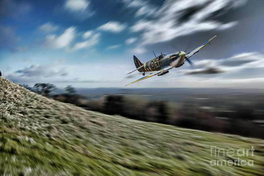 Supermarine Spitfire Fly Past Digital Art by Airpower Art