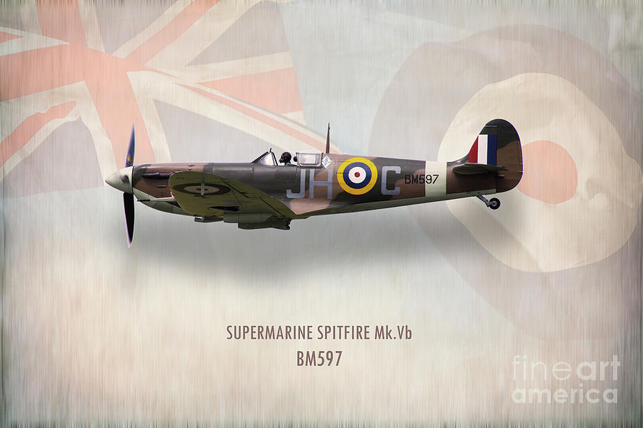 Supermarine Spitfire Mk Vb BM597 Digital Art by Airpower Art