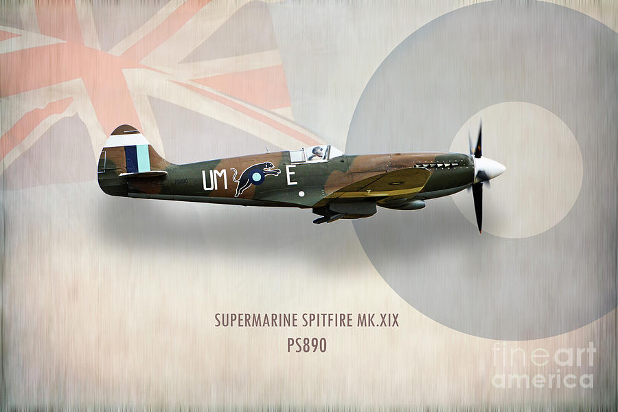 Supermarine Spitfire Mk XIX PS890 Digital Art by Airpower Art