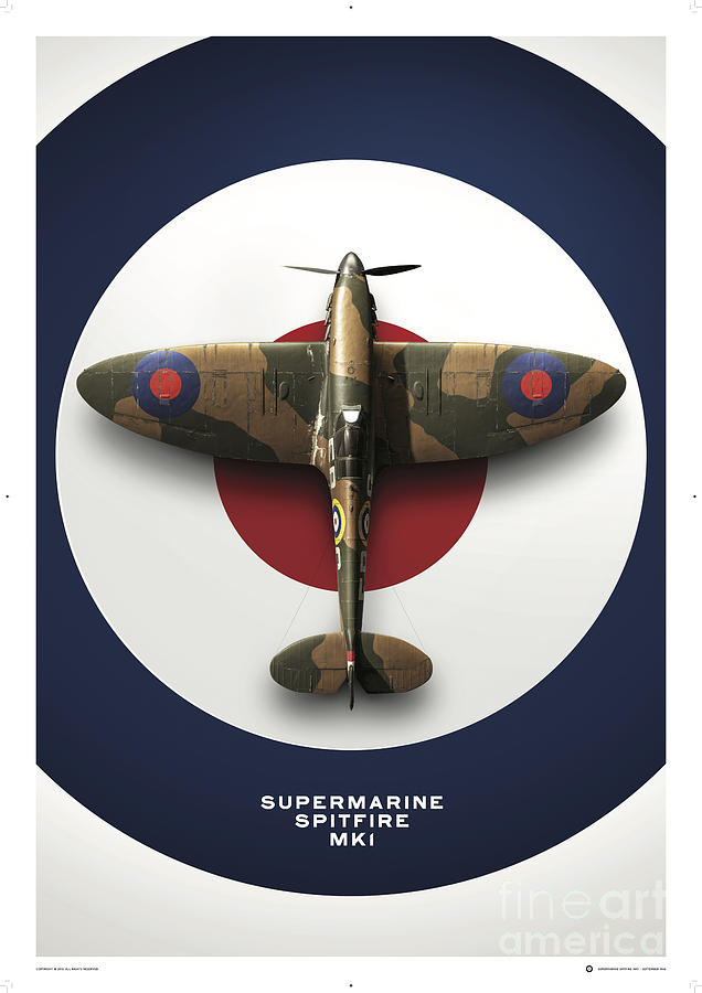 Airplane Digital Art - Supermarine Spitfire MK1 by Pavel Kacerle