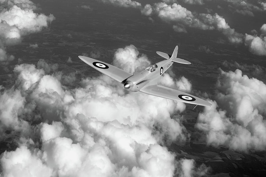 Supermarine Spitfire prototype K5054 black and white version Photograph by Gary Eason