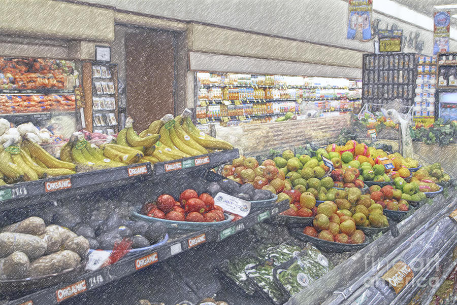 Supermarket Produce Section Photograph by David Zanzinger