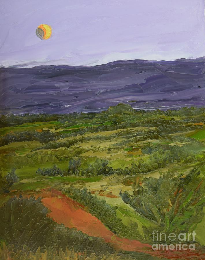 Supermoon Lunar Eclipse in Arizona Painting by Barrie Stark