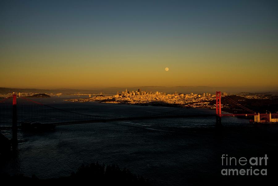 Supermoon over San Fran Photograph by David Bearden