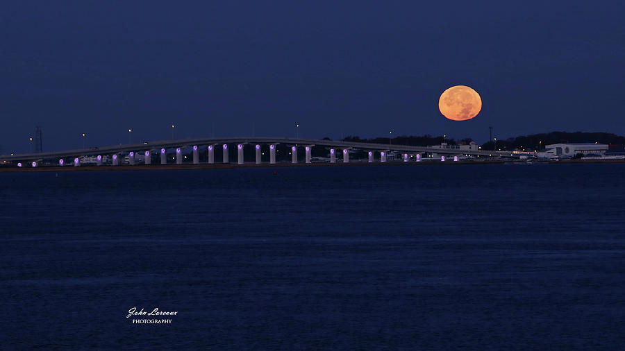 Supermoon over Somers Point Photograph by John Loreaux