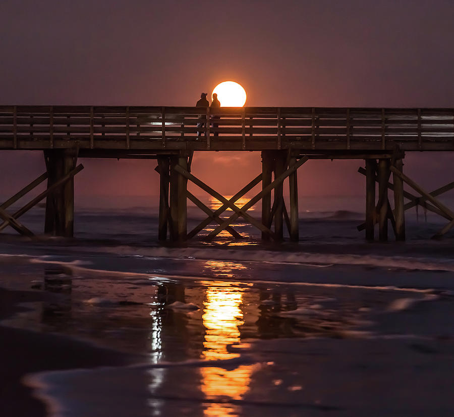 Supermoon Over the Isle of Palms, SC Photograph by Donnie Whitaker