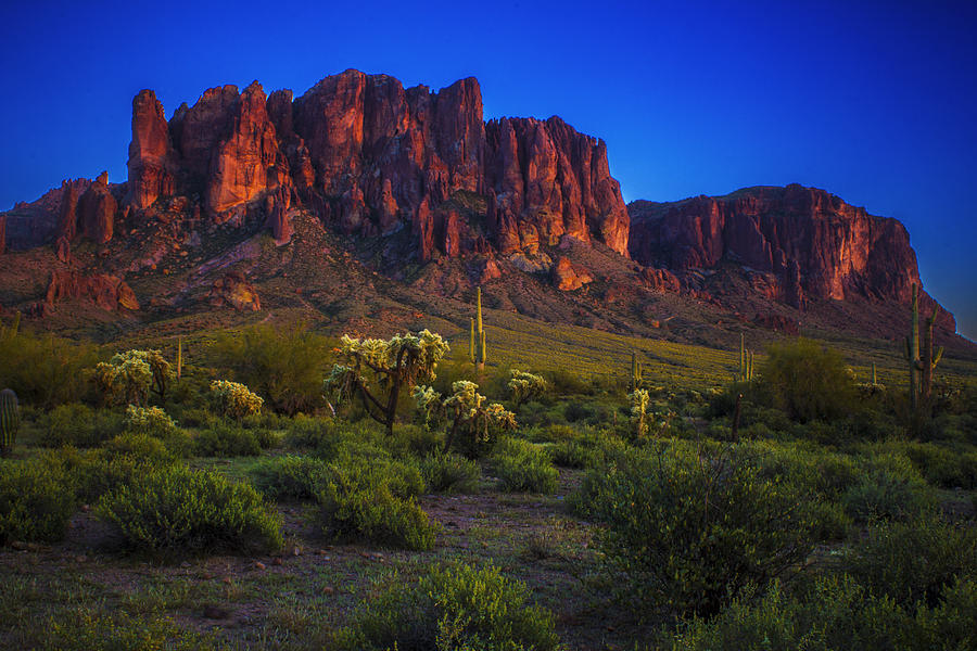 Superstition Mountain Sunset Photograph by Roger Passman