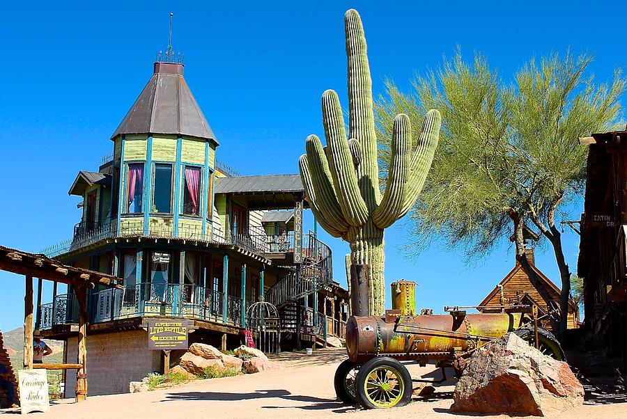 Superstition Mountains Ghost Town Photograph by Barbara Zahno