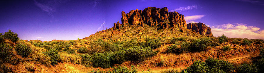 Nature Photograph - Superstition Mountains in Panorama Late Afternoon by Roger Passman
