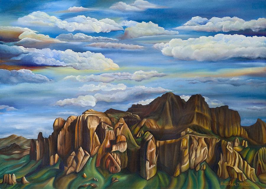 Landscape Painting - Superstition View by Gretchen Matta Landscape Painting - Superstition View by Gretchen Matta