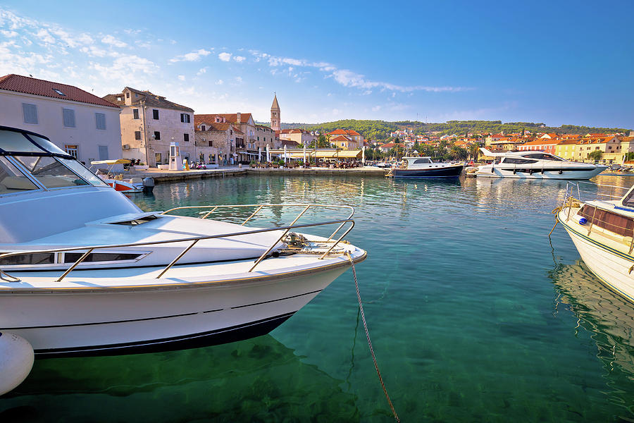 Supetar on Brac island turquoise waterfront view Photograph by Brch Photography