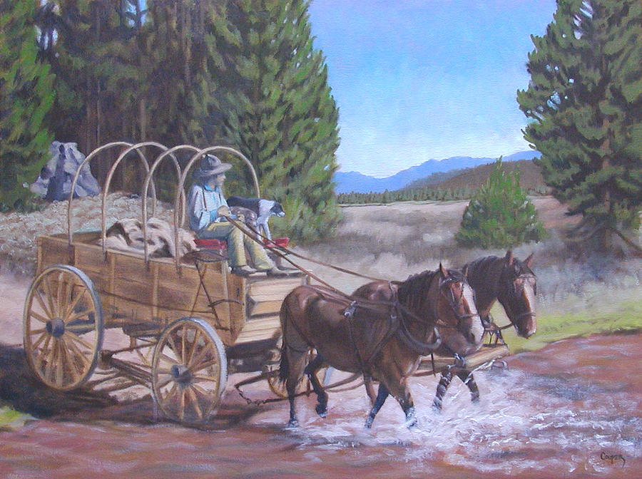 Supply Wagon Painting by Todd Cooper