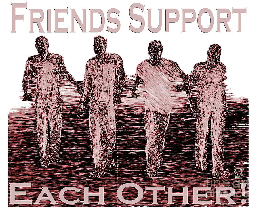 Support Friends In Bronze by Lance Sheridan-Peel Support Friends In Bronze by Lance Sheridan-Peel
