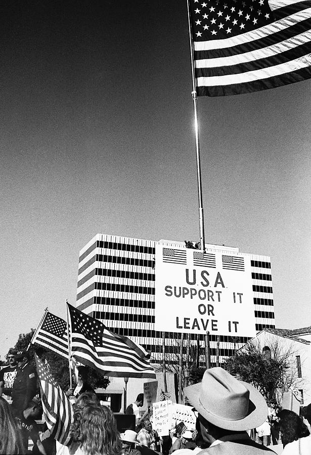 Support it or leave it pro Gulf war rally Tucson Arizona 1991 Photograph by David Lee Guss