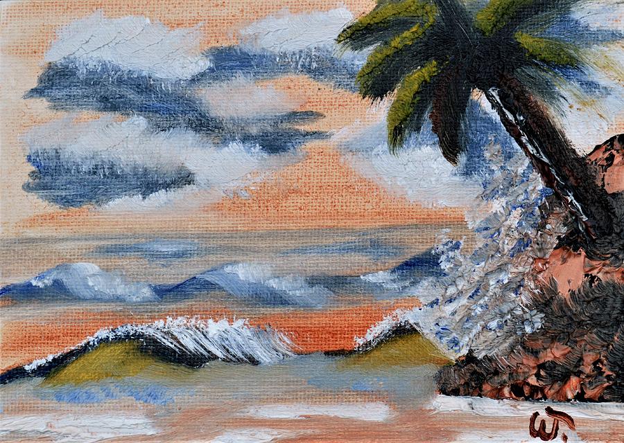 Surf and Palm Painting by Warren Thompson