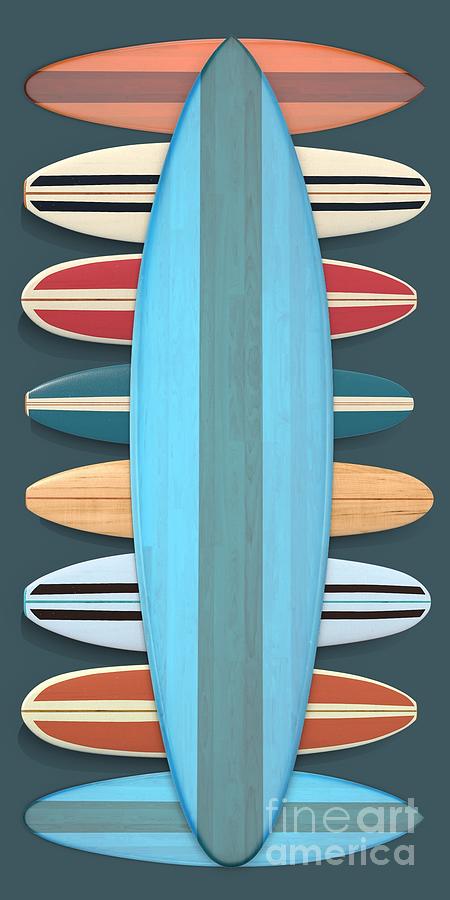 Surf Boards 5 Digital Art by Edward Fielding