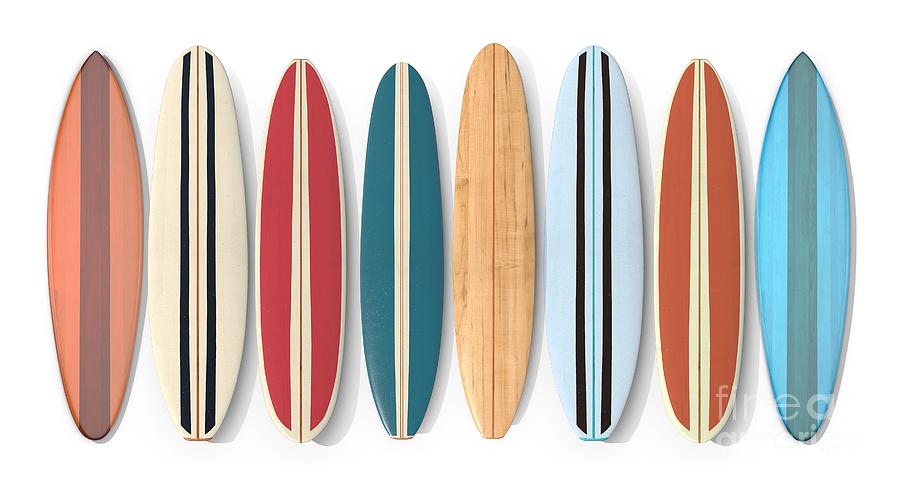 Surf Boards Row Digital Art by Edward Fielding