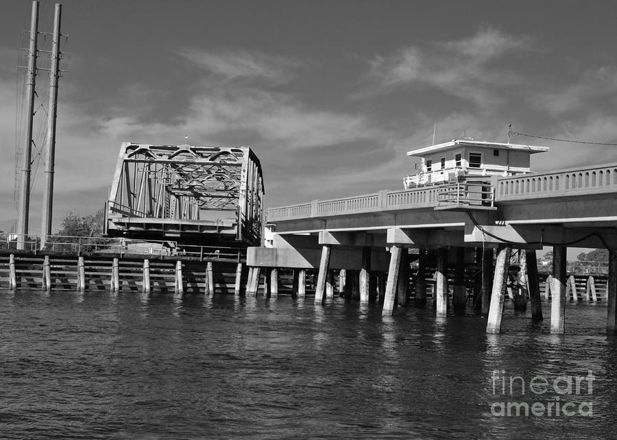 Surf City Bridge - Black and White Photograph by Bob Sample