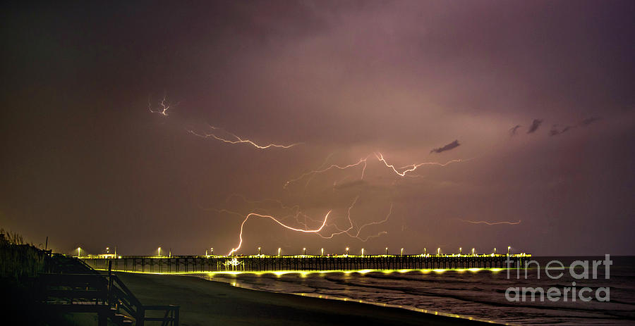 Surf City Lightning Photograph by DJA Images
