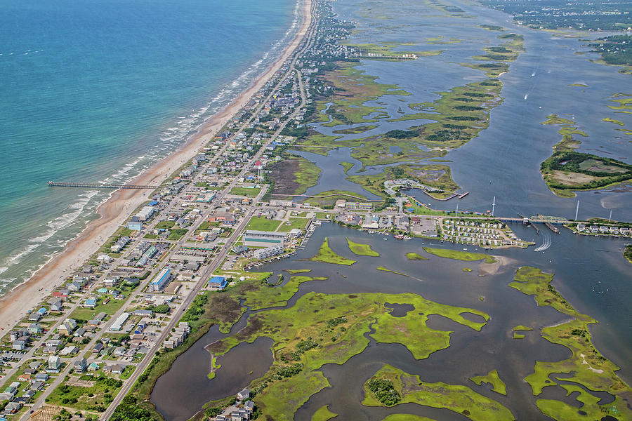 Rent Movie Photograph - Surf City Topsail Island Aerial by Betsy Knapp
